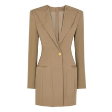 Load image into Gallery viewer, Spring Autumn High Solid Color Long Sleeve Slim Fit Office Ladies Business Dress Women