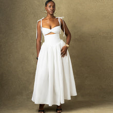 Load image into Gallery viewer, Women Clothing Solid Color Dress off the Shoulder Strap Sleeveless Large Dress