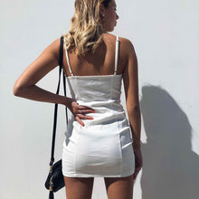 Load image into Gallery viewer, Spring Dress Solid Color Sexy Retro Zipper Casual Sling Sheath Dress