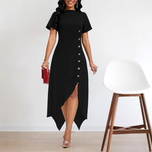 Load image into Gallery viewer, Women Clothing Elegant Irregular Asymmetric Hem Side Fastener Decoration Dress