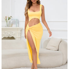 Load image into Gallery viewer, Women Clothing Maxi Dress Suspender Solid Color Hollow Out Cutout Out Cropped Sexy Dress