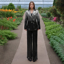 Load image into Gallery viewer, Elegant Light Luxury Long Sleeve Two Piece Sets Autumn Sequin Design High Sense Slimming