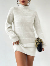 Load image into Gallery viewer, Autumn Winter Half Turtleneck Knitted Dress Women Clothing Fashionable Solid Color All Matching Sexy Hip Dress