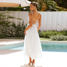 Load image into Gallery viewer, Women Clothing Floral Sexy Strap Backless Vacation Dress