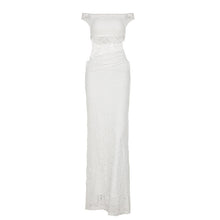 Load image into Gallery viewer, Hollow Out Cutout Slim Fit Hip Lace Maxi Dress See through Sexy off Shoulder Dress Women