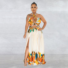 Load image into Gallery viewer, Women Wear Contrast Color Lace up Sleeveless Wrapped Chest Dress