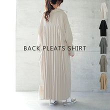 Load image into Gallery viewer, Spring Autumn Loose Overknee Dress Women Casual Large Version Back Pleated Long Shirt Dress