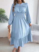 Load image into Gallery viewer, Autumn Winter Solid Color Elegant Wooden Ear Cinched Pleated Maxi Dress Women Clothing