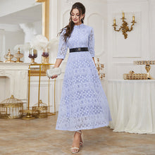 Load image into Gallery viewer, Dress Elegant Maxi Dress Solid Color Mesh High Waist A Line Dress