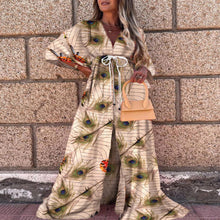 Load image into Gallery viewer, Women Clothing Spring Summer Casual Vacation V neck Printed Dress