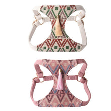Load image into Gallery viewer, Boho Tassel Dog Harness and Leash Set Adjustable Tribal Pattern Puppy Vest