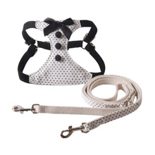 Load image into Gallery viewer, Polka Dot Bow Dog Harness and Leash Set Elegant Adjustable Puppy Vest