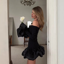 Load image into Gallery viewer, Spring Elegant Black Sexy Backless Knitted Slim Fit Long Sleeved Turtleneck Dress