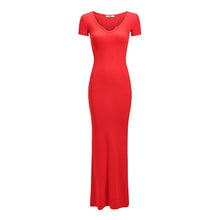 Load image into Gallery viewer, Spring Summer V neck Sexy Slim Fit Slimming Modal Dress Beach Mop Dress