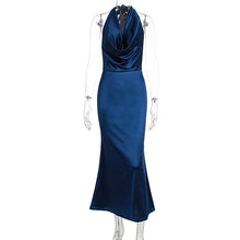 Load image into Gallery viewer, Women Clothing Maxi Dress Sexy Halter Swing Collar Backless High Grade Dress Women