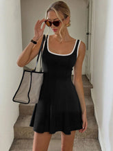 Load image into Gallery viewer, Summer Sports U Collar Sleeveless Contrast Color Binding Slim Slimming A line Short Tennis Dress for Women