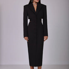Load image into Gallery viewer, Hollow Out Cutout out Cropped Design High Sense Business Dress Office Single Breasted Long Sleeve Hip