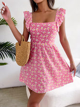 Load image into Gallery viewer, Spring Summer Backless Lace-up Daisy Print Casual Holiday Dress Women Clothing