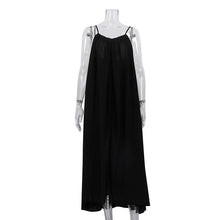 Load image into Gallery viewer, Women Clothing Fashionable Sleeveless Cami Dress Simple Graceful Backless Loose Black Dress
