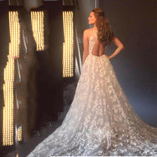 Load image into Gallery viewer, White Dress Sexy V neck Strap Dress Hollow Out Cutout Lace Dress