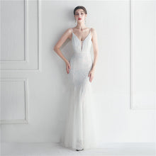 Load image into Gallery viewer, Popular Mesh Beads Sequined Dress Long Evening Dress Star Event Exhibition Stage