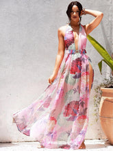 Load image into Gallery viewer, Spring Summer Women Sexy Suspenders Deep V Plunge Floral Shape Printing Slip Dress