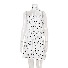Load image into Gallery viewer, Elegant Expensive Tube Top Dress Loose Polka Dot Printed Short Dress with Scarf