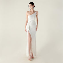 Load image into Gallery viewer, One Shoulder Diagonal Collar Sequined Clothing Beaded Bead Necklace Decorative Nightclub Cocktail Wedding