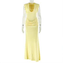 Load image into Gallery viewer, Simple Slim Fit Women Street Pleated Hip Dress Sexy V neck Sleeveless Elegant Dress