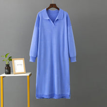 Load image into Gallery viewer, Autumn Winter Polo Collar Base Knitting Loose Solid Color Women Dress