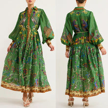 Load image into Gallery viewer, Autumn Printed Cardigan Printed Wide Hem Long Sleeve Dress for Women Amplified craft