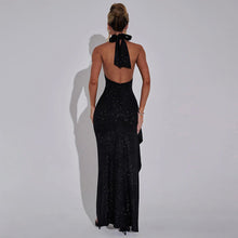 Load image into Gallery viewer, Sexy Women Wear Autumn Sexy Sleeveless Halter Backless Slim Fit Slit Dress