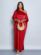 Load image into Gallery viewer, Women Clothing Early Autumn Satin Dress Yellow Satin Maxi Dress