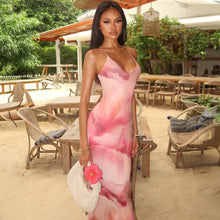 Load image into Gallery viewer, Summer Women Elegant Sexy Print Backless Slim Fit Waist Sheath Dress