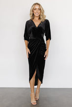 Load image into Gallery viewer, Pleuche Dress V neck Sexy Asymmetric Dress Evening Dress