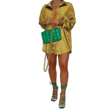 Load image into Gallery viewer, Women Clothing Nightclub Light Jacquard Dark Pattern Long Shirt Dress Top