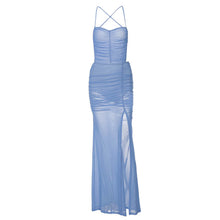 Load image into Gallery viewer, Spring Summer Popular Women Clothing Sling Solid Color Backless Slit Dress Delivery