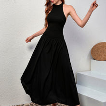 Load image into Gallery viewer, Elegant Halter Knitted Dress Sexy Backless Slim Fit A line Pleated Long Formal Dress