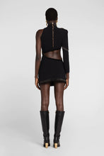 Load image into Gallery viewer, Spring Summer Sexy Hollow Out Cutout Single Long Sleeve Scarf Collar Dress Women Clothing Bandage One Piece Dress