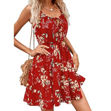 Load image into Gallery viewer, Summer Elegant Sleeveless Dress Pullover Print Elastic Waist Slip Dress Women
