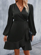 Load image into Gallery viewer, V neck Dress Satin Waist Tight Low Cut Casual Midi Dress Sweet Women Clothing