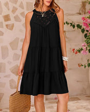 Load image into Gallery viewer, Women Clothing Popular Hollow Out Cutout Lace Stitching Halter A line Dress