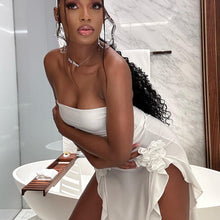 Load image into Gallery viewer, Women Clothing Sexy Dress Strapless Dress Backless Slit White Dress Sexy