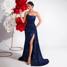 Load image into Gallery viewer, High End Heavy Industry High Grade Elegant Slim Fit Sequined Dress Light Luxury Party Ladies Evening Dress