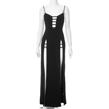 Load image into Gallery viewer, Women Clothing Summer Sexy Hollow Out Cutout Out Camisole Slim Fit High Waist Slit Maxi Dress