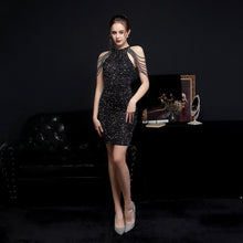 Load image into Gallery viewer, Banquet Evening Dress Colorful Sequin Short Dress Party Gathering Small Dress Fairy
