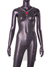Load image into Gallery viewer, Fishnet Diamond Sexy Cutout Handmade Sewing Women Dress