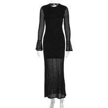Load image into Gallery viewer, Women Clothing round Neck Lace See through Sexy Backless Slim Fit Dress