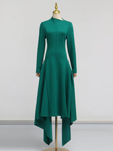 Load image into Gallery viewer, Simple Solid Color Dress Spring High Grade Waist Slimming Irregular Asymmetric Dress Women