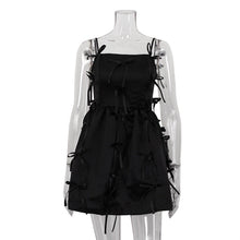 Load image into Gallery viewer, Sexy Backless off Neck Sleeveless Suspender Stitching Design Bow A line Dress Women